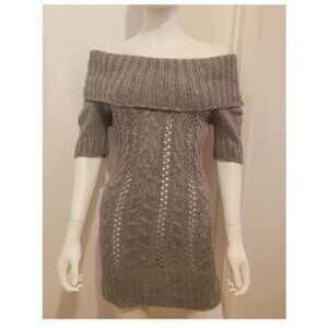 Dynamite Grey Off the Shoulder Sweater Dress